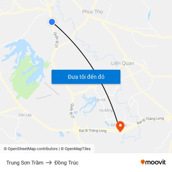 Trung Sơn Trầm to Đồng Trúc map