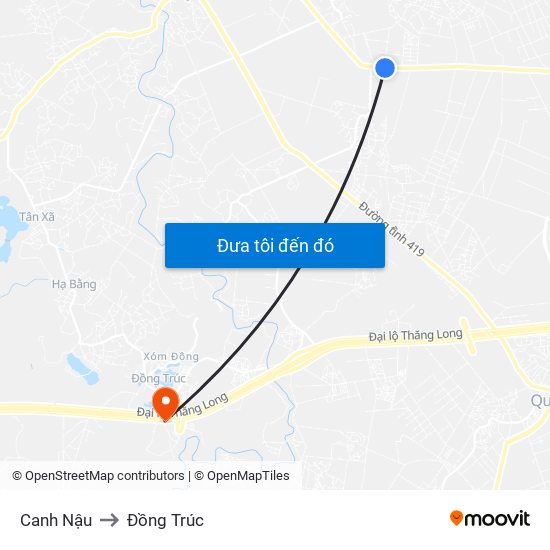 Canh Nậu to Đồng Trúc map