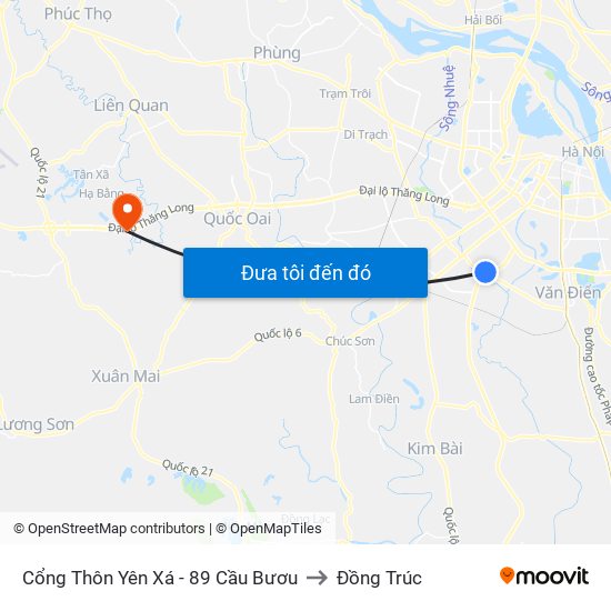 Cổng Thôn Yên Xá - 89 Cầu Bươu to Đồng Trúc map