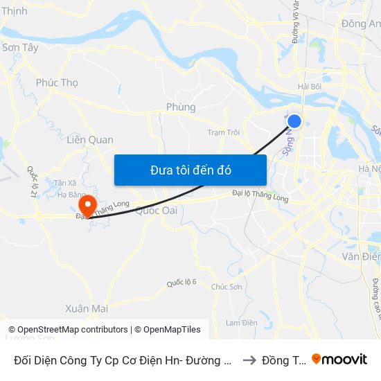 Đối Diện Công Ty Cp Cơ Điện Hn- Đường Đức Thắng to Đồng Trúc map