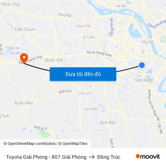 Toyota Giải Phóng - 807 Giải Phóng to Đồng Trúc map