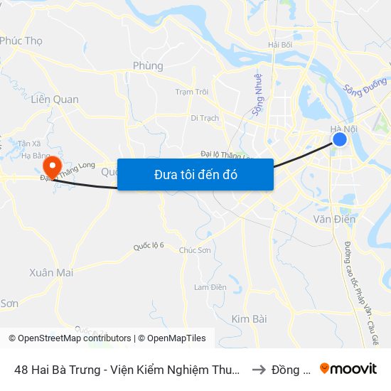 48 Hai Bà Trưng - Viện Kiểm Nghiệm Thuốc Trung Ương to Đồng Trúc map