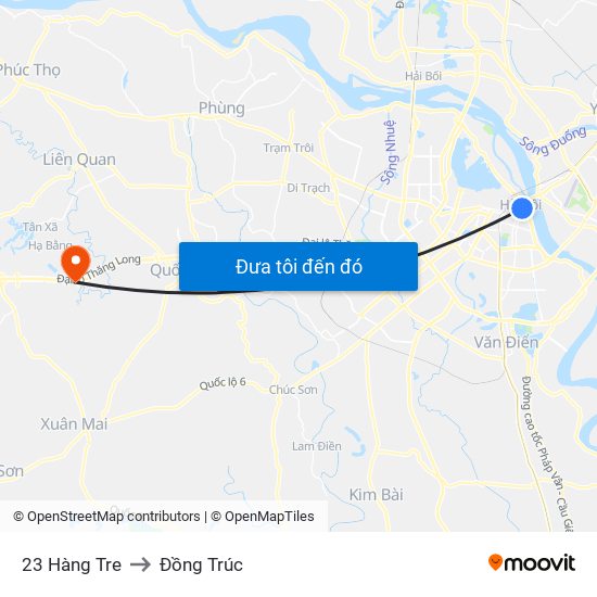 23 Hàng Tre to Đồng Trúc map