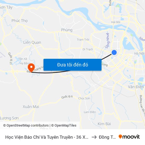 Học Viện Báo Chí Và Tuyên Truyền - 36 Xuân Thủy to Đồng Trúc map