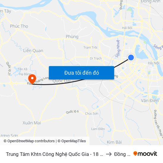 Trung Tâm Khtn Công Nghệ Quốc Gia - 18 Hoàng Quốc Việt to Đồng Trúc map