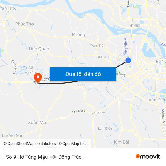 Số 9 Hồ Tùng Mậu to Đồng Trúc map
