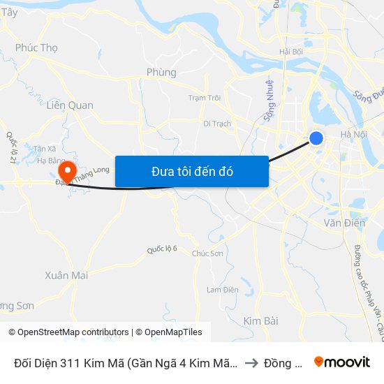 Đối Diện 311 Kim Mã (Gần Ngã 4 Kim Mã - Vạn Bảo) to Đồng Trúc map