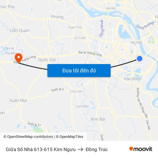 Giữa Số Nhà 613-615 Kim Ngưu to Đồng Trúc map