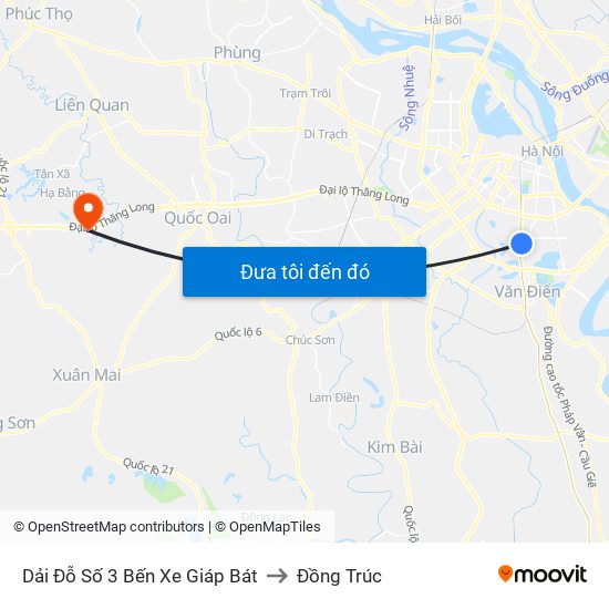 Dải Đỗ Số 3 Bến Xe Giáp Bát to Đồng Trúc map