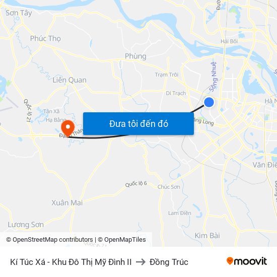Kí Túc Xá - Khu Đô Thị Mỹ Đình II to Đồng Trúc map