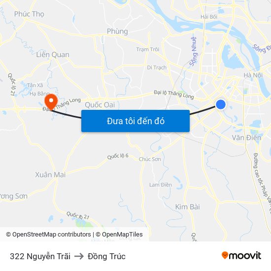 322 Nguyễn Trãi to Đồng Trúc map