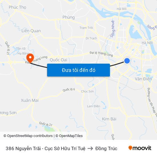 386 Nguyễn Trãi - Cục Sở Hữu Trí Tuệ to Đồng Trúc map