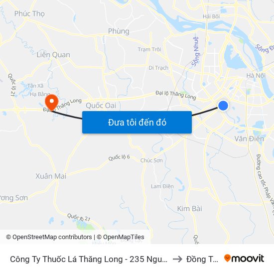 Công Ty Thuốc Lá Thăng Long - 235 Nguyễn Trãi to Đồng Trúc map
