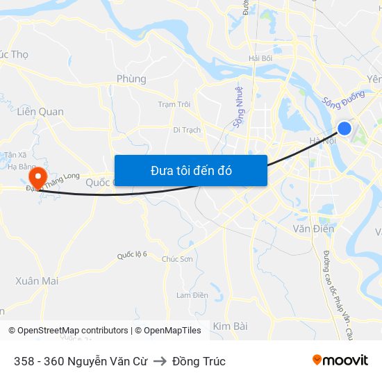 358 - 360 Nguyễn Văn Cừ to Đồng Trúc map