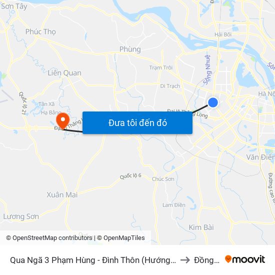 Qua Ngã 3 Phạm Hùng - Đình Thôn (Hướng Đi Phạm Văn Đồng) to Đồng Trúc map