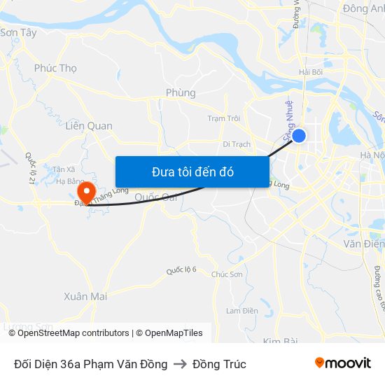 Đối Diện 36a Phạm Văn Đồng to Đồng Trúc map