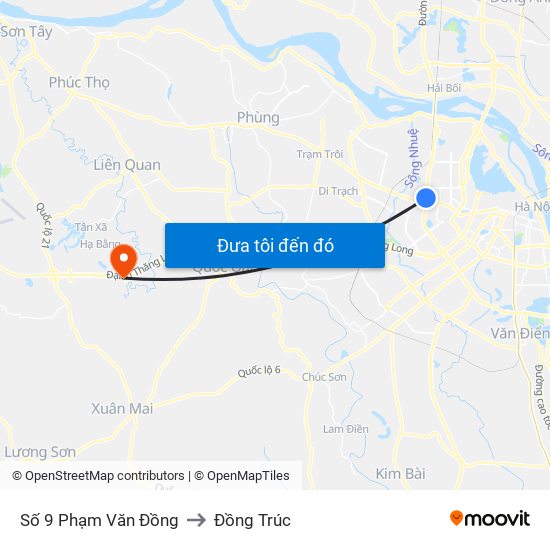 Số 9 Phạm Văn Đồng to Đồng Trúc map