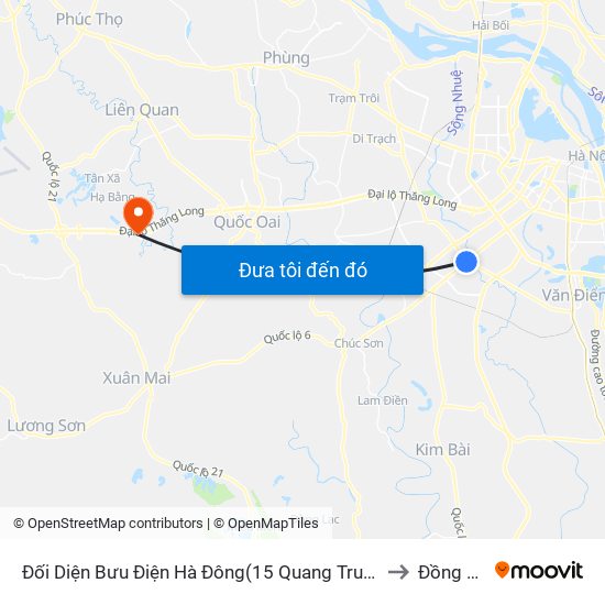 Đối Diện Bưu Điện Hà Đông(15 Quang Trung Hà Đông) to Đồng Trúc map