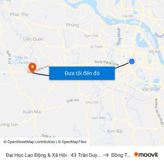 Đại Học Lao Động & Xã Hội - 43 Trần Duy Hưng to Đồng Trúc map