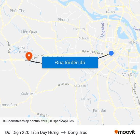 Đối Diện 220 Trần Duy Hưng to Đồng Trúc map
