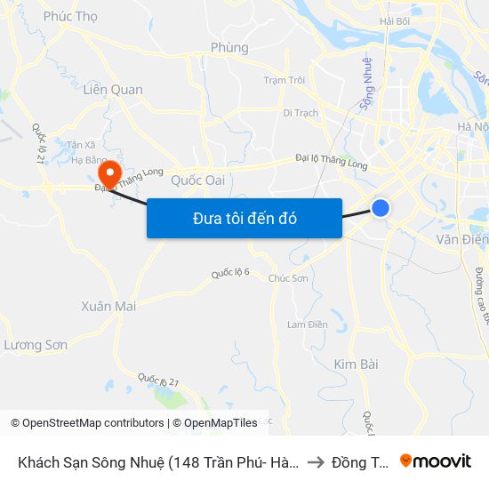 Khách Sạn Sông Nhuệ (148 Trần Phú- Hà Đông) to Đồng Trúc map