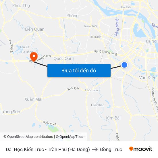 Đại Học Kiến Trúc - Trần Phú (Hà Đông) to Đồng Trúc map