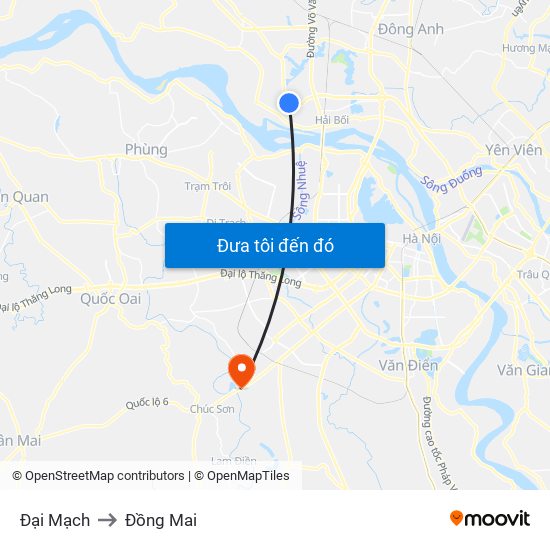 Đại Mạch to Đồng Mai map