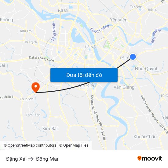 Đặng Xá to Đồng Mai map