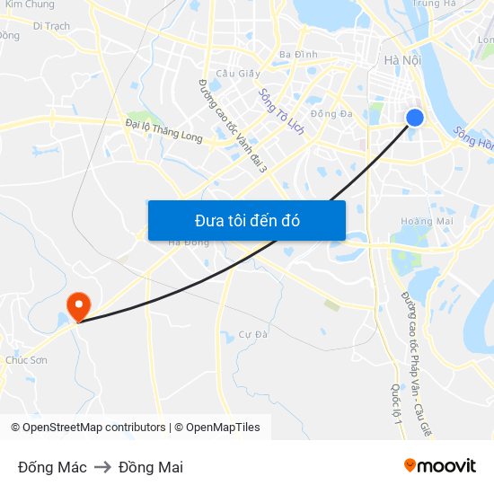 Đống Mác to Đồng Mai map