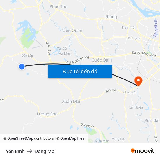 Yên Bình to Đồng Mai map