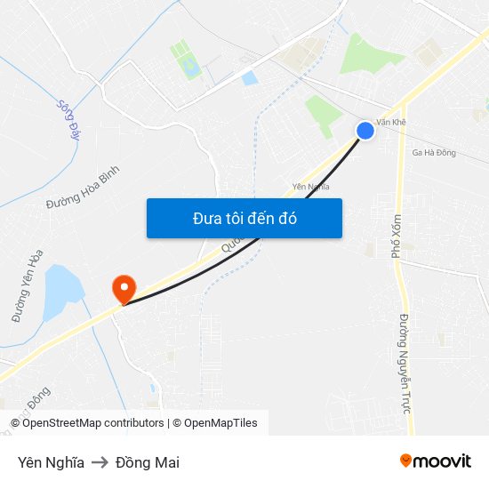 Yên Nghĩa to Đồng Mai map