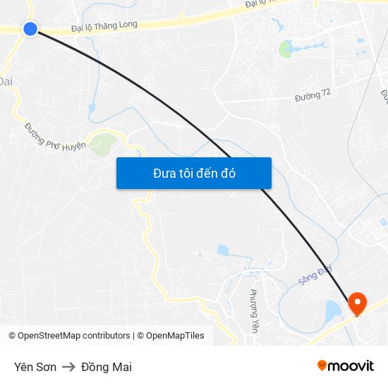 Yên Sơn to Đồng Mai map