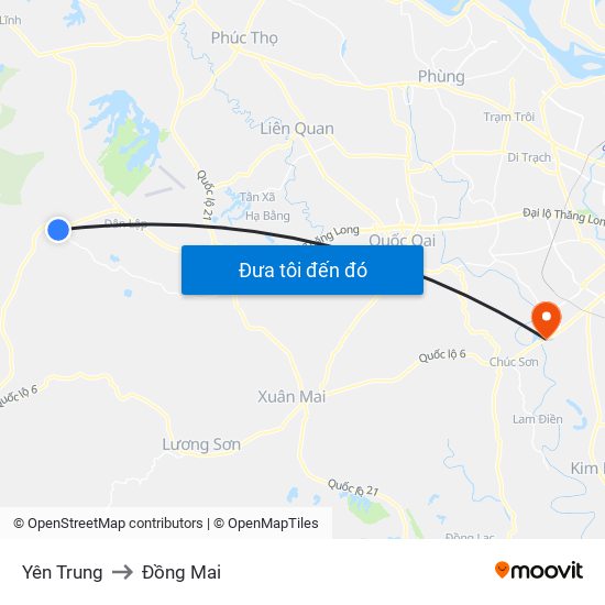 Yên Trung to Đồng Mai map