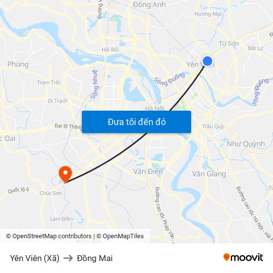 Yên Viên (Xã) to Đồng Mai map