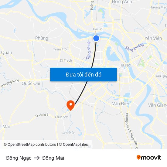 Đông Ngạc to Đồng Mai map