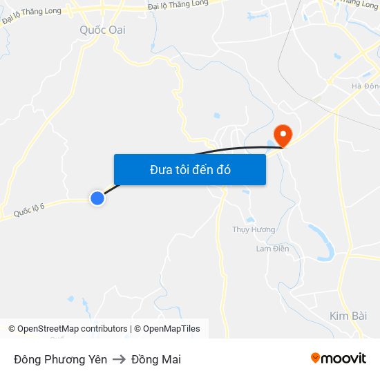 Đông Phương Yên to Đồng Mai map