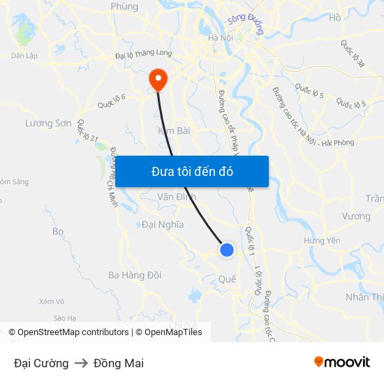Đại Cường to Đồng Mai map