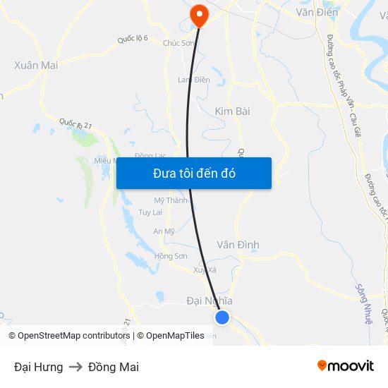 Đại Hưng to Đồng Mai map
