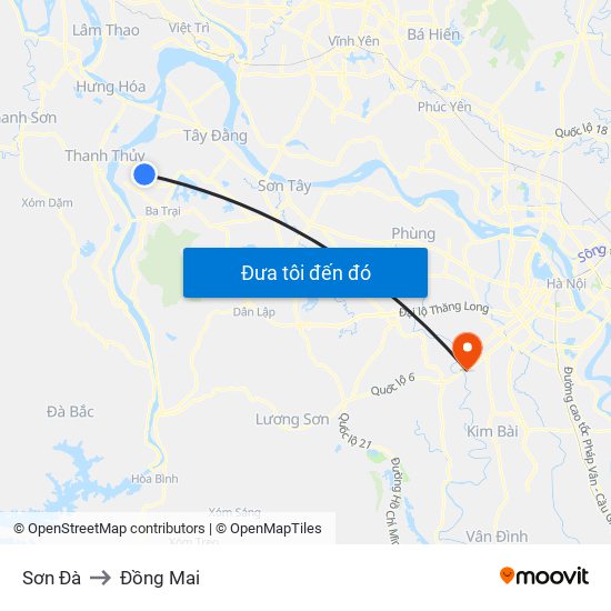 Sơn Đà to Đồng Mai map