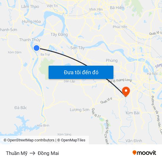 Thuần Mỹ to Đồng Mai map