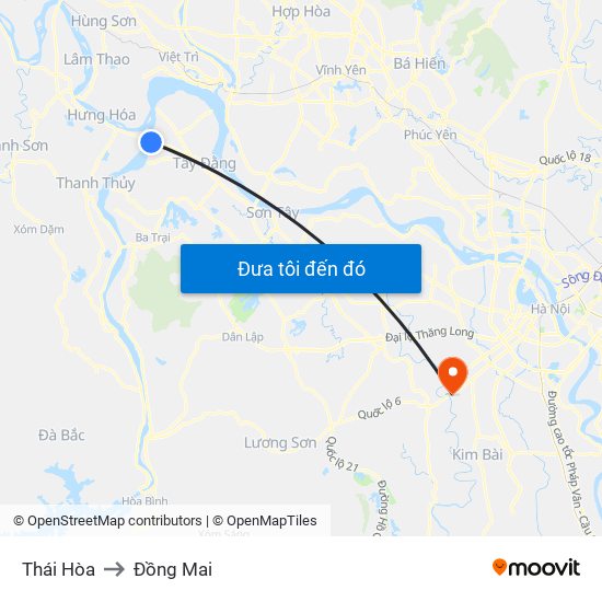 Thái Hòa to Đồng Mai map