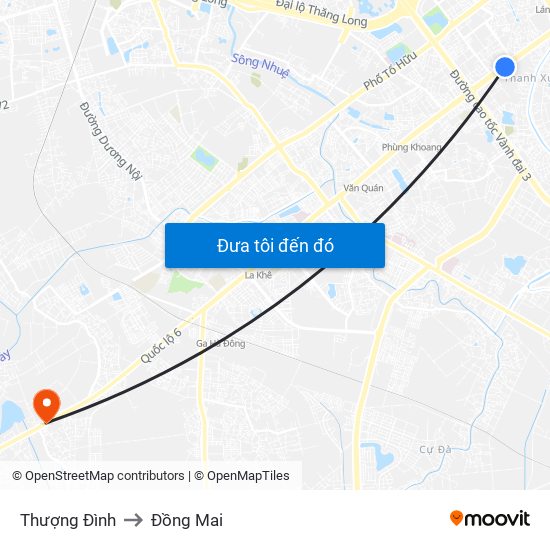 Thượng Đình to Đồng Mai map