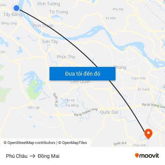 Phú Châu to Đồng Mai map