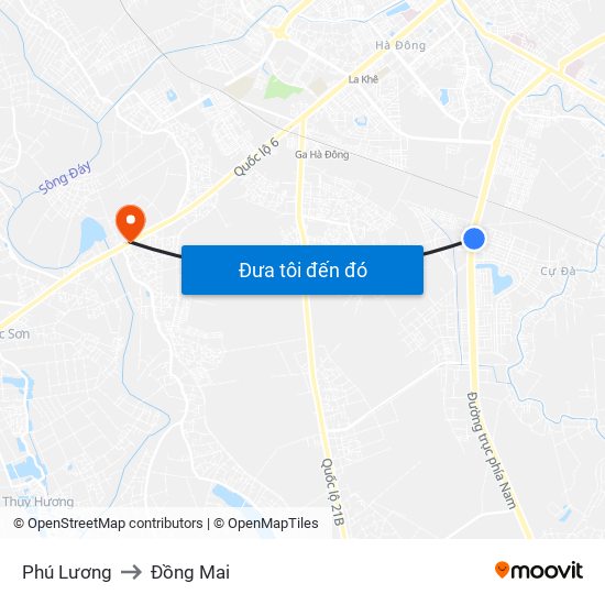 Phú Lương to Đồng Mai map