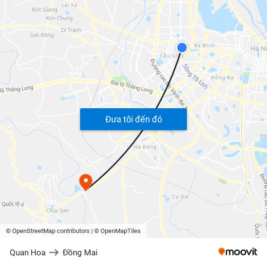 Quan Hoa to Đồng Mai map