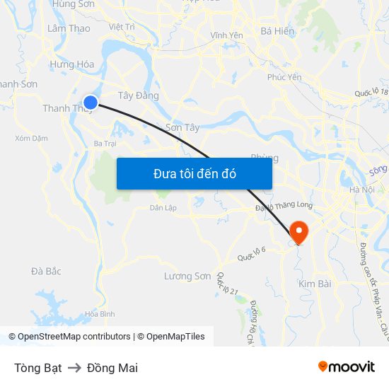 Tòng Bạt to Đồng Mai map