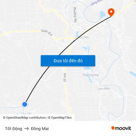 Tốt Động to Đồng Mai map