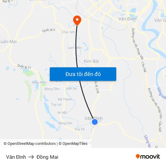 Vân Đình to Đồng Mai map