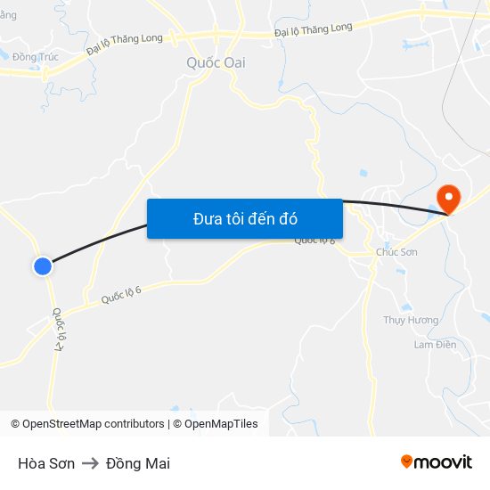 Hòa Sơn to Đồng Mai map
