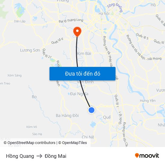 Hồng Quang to Đồng Mai map